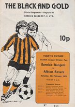 Berwick Rangers v Albion Rovers 04-Feb-1978