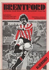 Brentford v Aldershot 19-Feb-1977