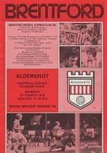 Brentford v Aldershot 27-Mar-1978