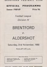 Brentford v Aldershot 02-Nov-1968