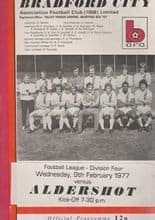 Bradford City v Aldershot 09-Feb-1977