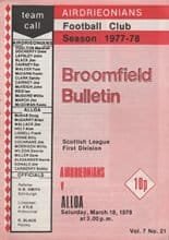 Airdrieonians v Alloa Athletic 18-Mar-1978