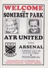 Ayr United v Arsenal 28-Jul-1987