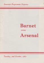 Barnet v Arsenal 02-Oct-1962