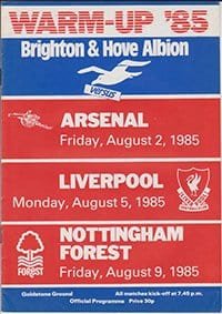 Brighton and Hove Albion v Arsenal 02-Aug-1985