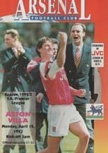 Arsenal v Aston Villa 12-Apr-1993