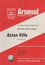 Arsenal v Aston Villa 27-Aug-1966