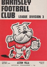 Barnsley v Aston Villa 28-Sep-1971