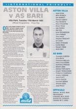 Aston Villa v AS Bari 17-Mar-1992