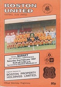Boston United v Barnet 02-Feb-1991