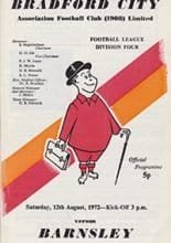 Bradford City v Barnsley 12-Aug-1972
