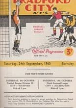 Bradford City v Barnsley 24-Sep-1960