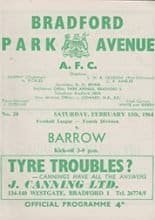Bradford Park Avenue v Barrow 15-Feb-1964