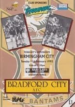 Bradford City v Birmingham City 11-Feb-1992