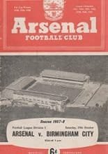 Arsenal v Birmingham City 19-Oct-1957