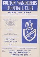 Bolton Wanderers v Birmingham City 25-Sep-1965
