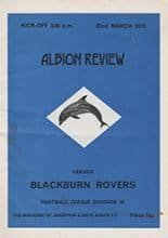 Brighton and Hove Albion v Blackburn Rovers 22-Mar-1975