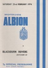 Brighton and Hove Albion v Blackburn Rovers 23-Feb-1974