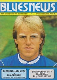 Birmingham City v Blackburn Rovers 06-Dec-1986