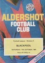Aldershot v Blackpool 17-Oct-1981