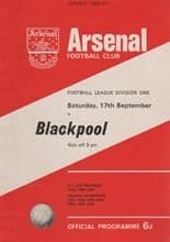 Arsenal v Blackpool 17-Sep-1966