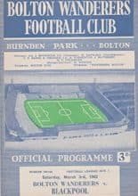 Bolton Wanderers v Blackpool 03-Mar-1962