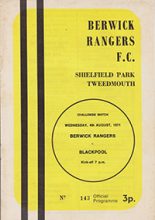 Berwick Rangers v Blackpool 04-Aug-1971