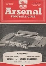 Arsenal v Bolton Wanderers 18-Feb-1958