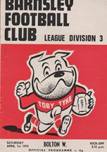 Barnsley v Bolton Wanderers 01-Apr-1972