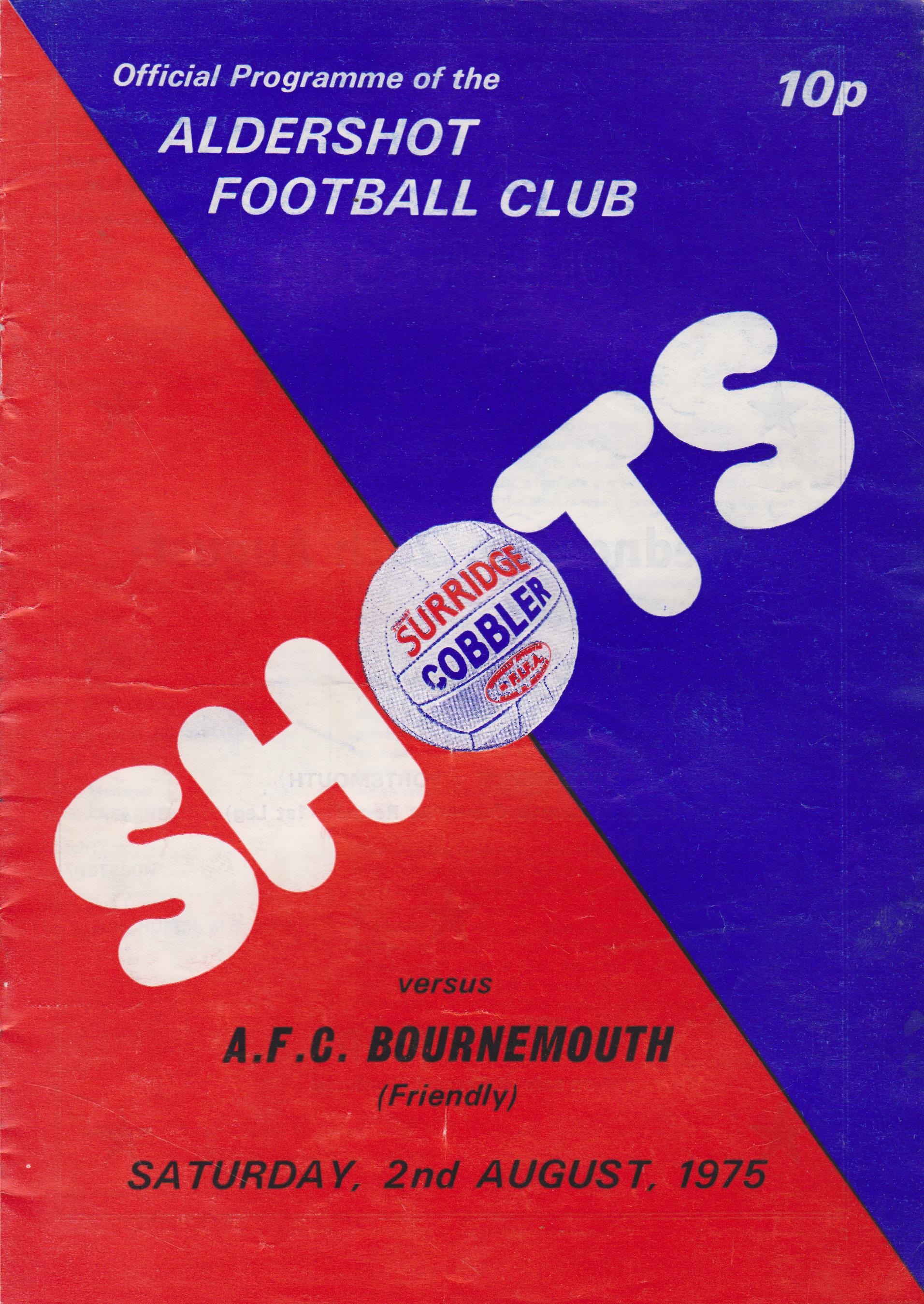 Aldershot v Bournemouth 02-Aug-1975