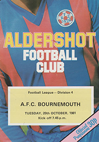 Aldershot v AFC Bournemouth 20-Oct-1981