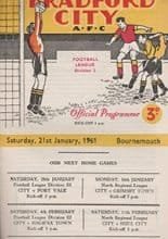 Bradford City v Bournemouth & Boscombe 21-Jan-1961