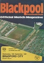 Blackpool v Bradford City 16-Sep-1981