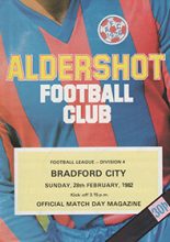 Aldershot v Bradford City 28-Feb-1982