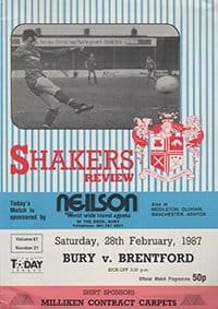 Bury v Brentford 28-Feb-1987