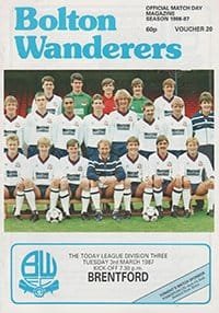 Bolton Wanderers v Brentford 03-Mar-1987