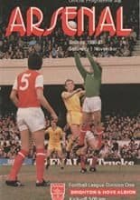 Arsenal v Brighton and Hove Albion 01-Nov-1980