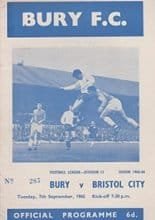 Bury v Bristol City 07-Sep-1965