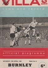 Aston Villa v Burnley 16-Apr-1966