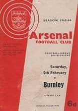 Arsenal v Burnley 05-Feb-1966