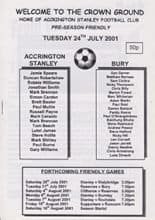 Accrington Stanley v Bury 24-Jul-2001