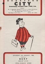 Bradford City v Bury 06-Jan-1968