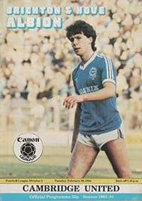 Brighton & Hove Albion v Cambridge United 28-Feb-1984