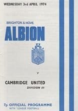 Brighton and Hove Albion v Cambridge United 03-Apr-1974