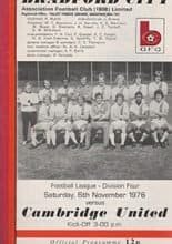 Bradford City v Cambridge United 06-Nov-1976