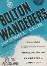 Bolton Wanderers v Cardiff City 21-Dec-1968