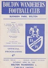Bolton Wanderers v Carlisle United 09-Apr-1966