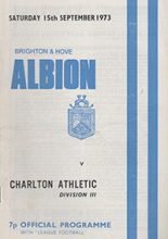 Brighton and Hove Albion v Charlton Athletic 15-Sep-1973