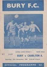 Bury v Charlton Athletic 27-Nov-1965