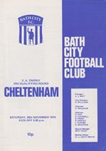 Bath City v Cheltenham Town 30-Nov-1974